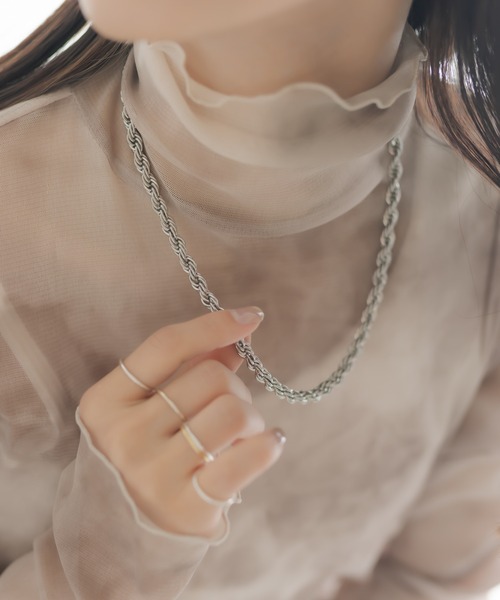 ear PAPILLONNER（イアパピヨネ）の「ステンレスロープチェーンネックレス（ネックレス・レディース・シルバー/ゴールド・FREE）」の10枚目の写真