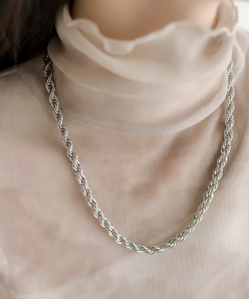 ear PAPILLONNER（イアパピヨネ）の「ステンレスロープチェーンネックレス（ネックレス・レディース・シルバー/ゴールド・FREE）」の3枚目の写真