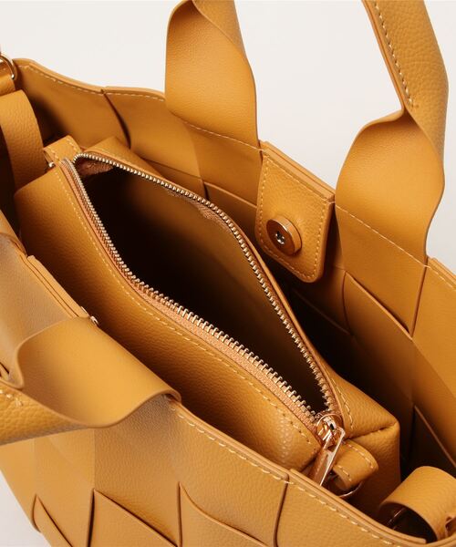 florist（フローリスト）の「【2way】バッグインバッグ付き編み込みショルダートートバッグ（ハンドバッグ・レディース・ブラック/ベージュ/ブラック系その他2/グリーン/ブルー/シルバー/イエロー/ピンク/グレー/レッド/ホワイト/ライトグレー・FREE）」の20枚目の写真