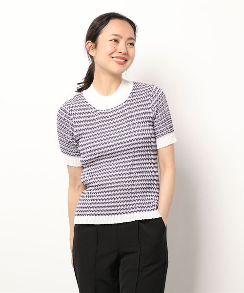 KOBE LETTUCE（コウベレタス）の「マルチカラーハイネックリブニット（ニット/セーター・レディース・ネイビー/オレンジ/グリーン・FREE）」の11枚目の写真