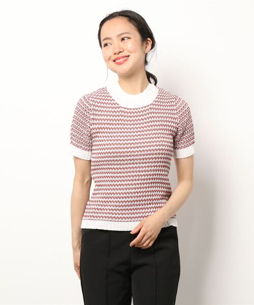 KOBE LETTUCE（コウベレタス）の「マルチカラーハイネックリブニット（ニット/セーター・レディース・ネイビー/オレンジ/グリーン・FREE）」の13枚目の写真