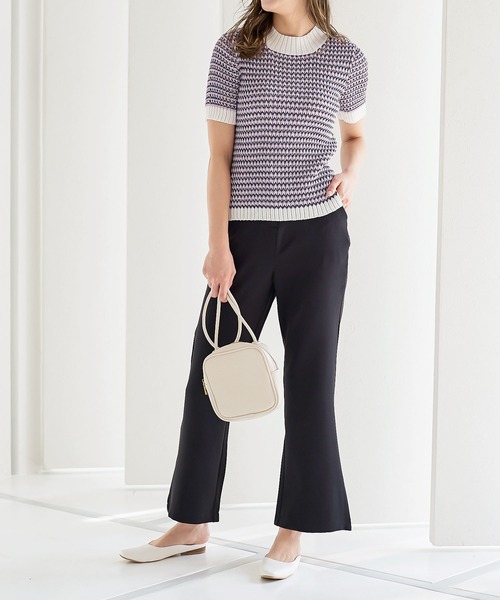 KOBE LETTUCE（コウベレタス）の「マルチカラーハイネックリブニット（ニット/セーター・レディース・ネイビー/オレンジ/グリーン・FREE）」の8枚目の写真