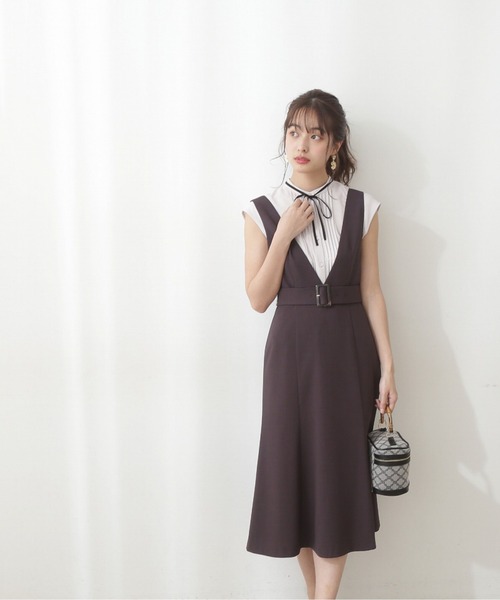 PROPORTION BODY DRESSING（プロポーションボディドレッシング）の「【美人百花6月号タイアップ商品】バイカラータイ付ブラウス / 1212110505（シャツ/ブラウス・レディース・ダークグレー/ホワイト系その他/ベージュ・MEDIUM/SMALL）」の10枚目の写真