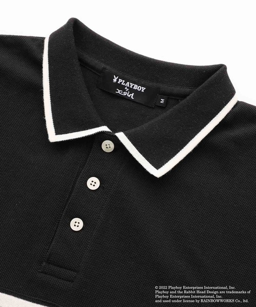 X-girl(エックスガール)の「Playboy × X-girl BIG POLO SHIRT(シャツ/ブラウス・レディース・ホワイト/ブラック・M/S)」の11枚目の写真