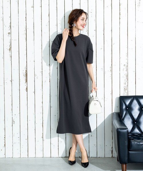 体のラインを拾いにくい ダブルフェイスストレッチワンピース ワンピース Tiaclasse ティアクラッセ のファッション通販 Zozotown