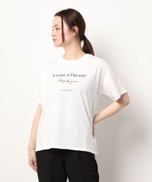 Te chichi TERRASSE | 配色ラインロゴTシャツ(Tシャツ/カットソー)