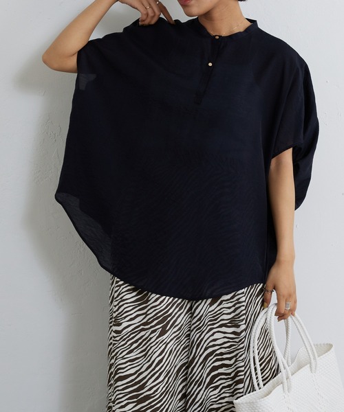 【予約販売4月末配送】ポンチョブラウス【BLACK】 main image 0