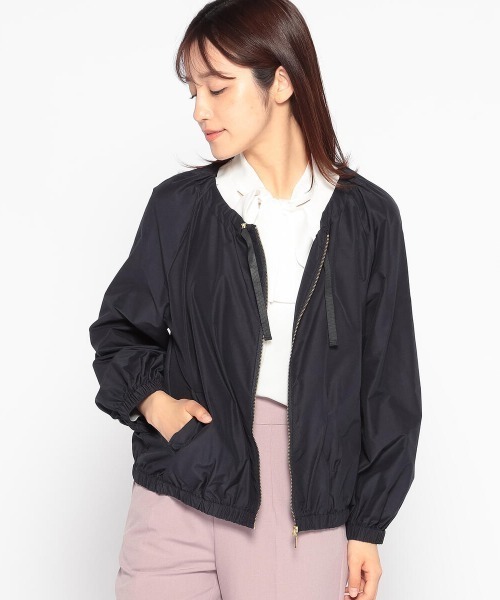 MISCH MASCH(ミッシュマッシュ)の「ノーカラータイプライターブルゾン(ブルゾン・レディース・ネイビー/モカ・MEDIUM)」の2枚目の写真