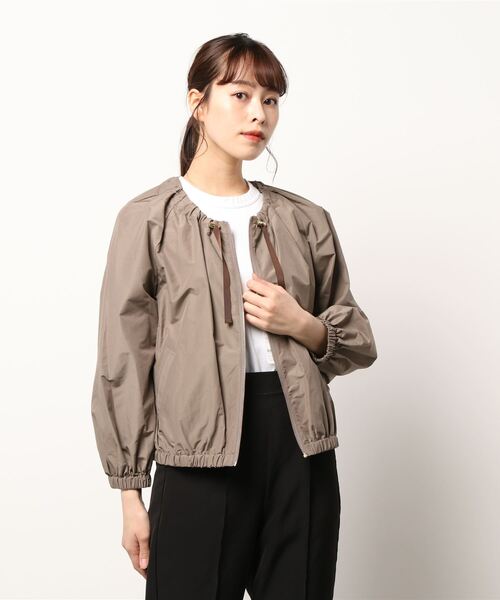 MISCH MASCH(ミッシュマッシュ)の「ノーカラータイプライターブルゾン(ブルゾン・レディース・ネイビー/モカ・MEDIUM)」の12枚目の写真