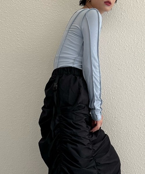 chuclla（チュクラ）の「ステッチメロー カットソーロンT chw22s142（Tシャツ/カットソー・レディース・ライトブルー/レッド・FREE）」の13枚目の写真