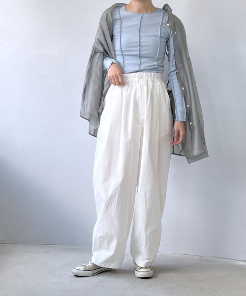 chuclla（チュクラ）の「ステッチメロー カットソーロンT chw22s142（Tシャツ/カットソー・レディース・ライトブルー/レッド・FREE）」の5枚目の写真