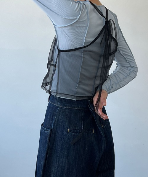 chuclla（チュクラ）の「ステッチメロー カットソーロンT chw22s142（Tシャツ/カットソー・レディース・ライトブルー/レッド・FREE）」の8枚目の写真