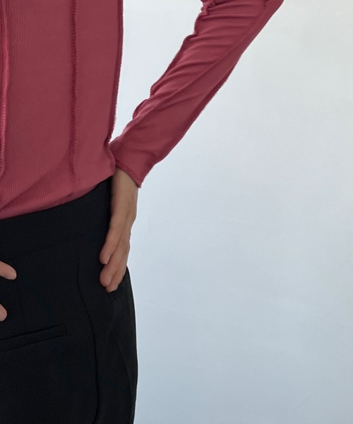 chuclla（チュクラ）の「ステッチメロー カットソーロンT chw22s142（Tシャツ/カットソー・レディース・ライトブルー/レッド・FREE）」の21枚目の写真