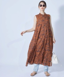 ROPE' | 【DEVEAUX】ペイントフラワーバンドカラーAラインシャツワンピース(ワンピース)