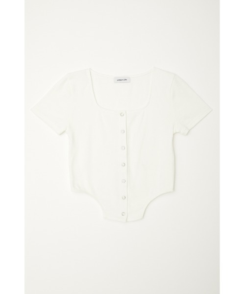 LAGUA GEM（ラグアジェム）の「DIFFERENCE HEM TOPS　トップス（Tシャツ/カットソー・レディース・ライトグレー/ホワイト/ブラック・FREE）」の5枚目の写真