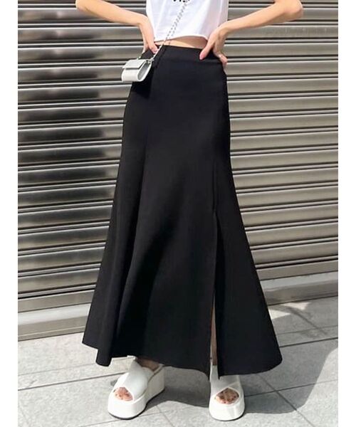 EMODA(エモダ)の「ソフトマキシスリットスカート(スカート・レディース・ブラック/ブラウン/アイボリー・FREE)」の3枚目の写真