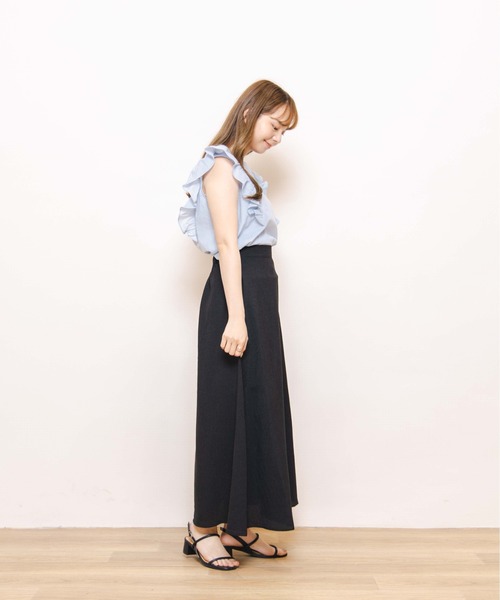 flower（フラワー）の「バタフライストライプブラウス（シャツ/ブラウス・レディース・ベージュ/ブルー・FREE）」の9枚目の写真