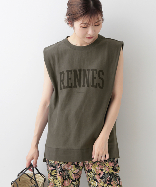 SLOBE IENA（スローブイエナ）の「RENNES ミニ裏毛ノースリーブプルオーバー（Tシャツ/カットソー・レディース・ナチュラル/グレー/グレー系その他・FREE）」の9枚目の写真