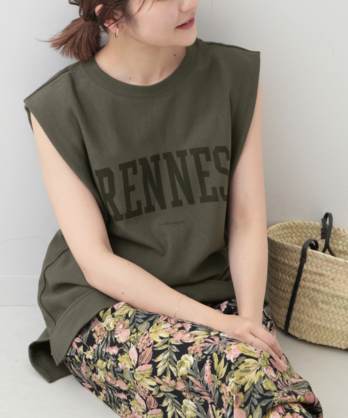 SLOBE IENA（スローブイエナ）の「RENNES ミニ裏毛ノースリーブプルオーバー（Tシャツ/カットソー・レディース・ナチュラル/グレー/グレー系その他・FREE）」の13枚目の写真