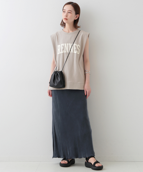 SLOBE IENA（スローブイエナ）の「RENNES ミニ裏毛ノースリーブプルオーバー（Tシャツ/カットソー・レディース・ナチュラル/グレー/グレー系その他・FREE）」の14枚目の写真