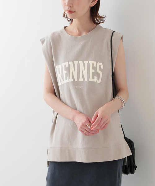 SLOBE IENA（スローブイエナ）の「RENNES ミニ裏毛ノースリーブプルオーバー（Tシャツ/カットソー・レディース・ナチュラル/グレー/グレー系その他・FREE）」の20枚目の写真