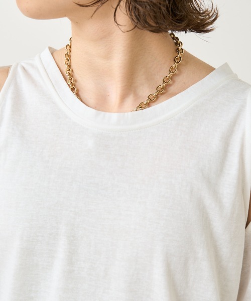 Omekashi（オメカシ）の「デザインアームTシャツ（Tシャツ/カットソー・レディース・オフホワイト/キャメル/ブラック・FREE）」の21枚目の写真