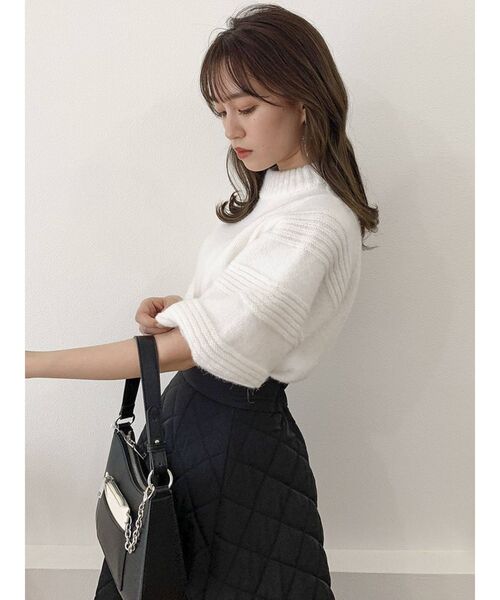 dazzlin（ダズリン）の「ボリュームスリーブハーフニット（ニット/セーター・レディース・レッド/オフホワイト/ピンク/ブルー/その他1・FREE）」の7枚目の写真