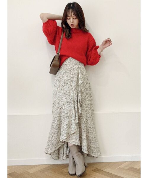 dazzlin（ダズリン）の「ボリュームスリーブハーフニット（ニット/セーター・レディース・レッド/オフホワイト/ピンク/ブルー/その他1・FREE）」の9枚目の写真