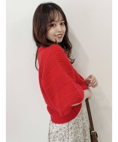 dazzlin（ダズリン）の「ボリュームスリーブハーフニット（ニット/セーター・レディース・レッド/オフホワイト/ピンク/ブルー/その他1・FREE）」の11枚目の写真