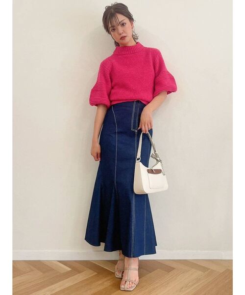 dazzlin（ダズリン）の「ボリュームスリーブハーフニット（ニット/セーター・レディース・レッド/オフホワイト/ピンク/ブルー/その他1・FREE）」の19枚目の写真