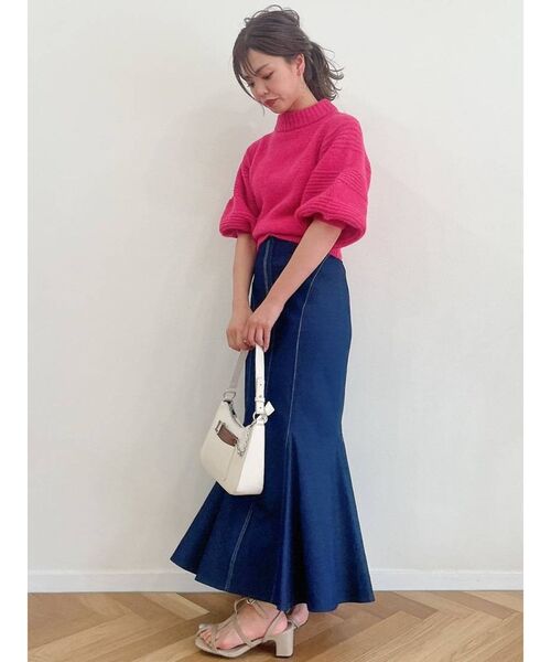 dazzlin（ダズリン）の「ボリュームスリーブハーフニット（ニット/セーター・レディース・レッド/オフホワイト/ピンク/ブルー/その他1・FREE）」の21枚目の写真