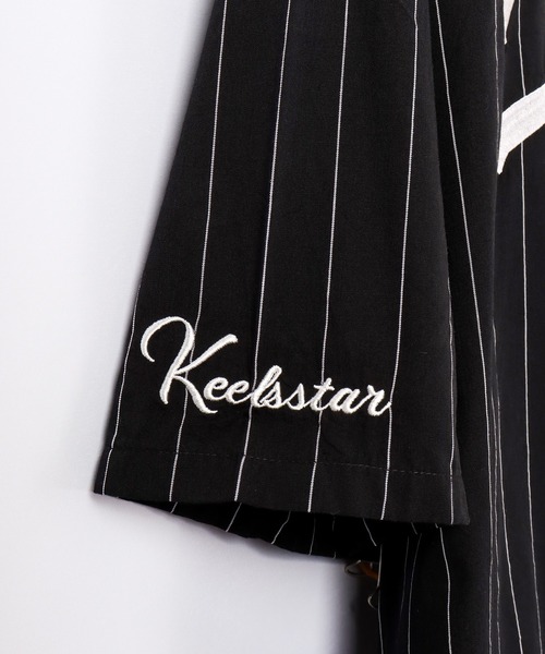 SUGGESTION（サジェッション）の「SUGGESTION ワイドシルエット 半袖ベースボールシャツ（スタジャン・メンズ・グリーン/ネイビー/ホワイト系1/ブラック系1/ブラック/ネイビー系1・M/L）」の17枚目の写真