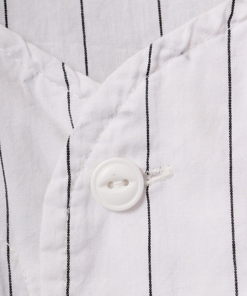 SUGGESTION（サジェッション）の「SUGGESTION ワイドシルエット 半袖ベースボールシャツ（スタジャン・メンズ・グリーン/ネイビー/ホワイト系1/ブラック系1/ブラック/ネイビー系1・M/L）」の9枚目の写真