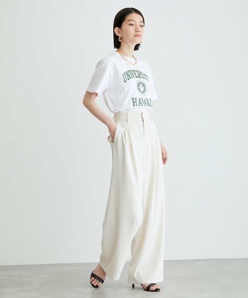 ADAM ET ROPE'（アダムエロペ）の「【GOOD ROCK SPEED】COLLEGE Tee HAWAII（Tシャツ/カットソー・レディース・ダークグリーン/ホワイト・FREE）」の8枚目の写真
