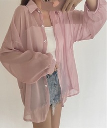 SONA | SONYUNARA バルーンパフ袖シアーシャツ(シャツ/ブラウス)