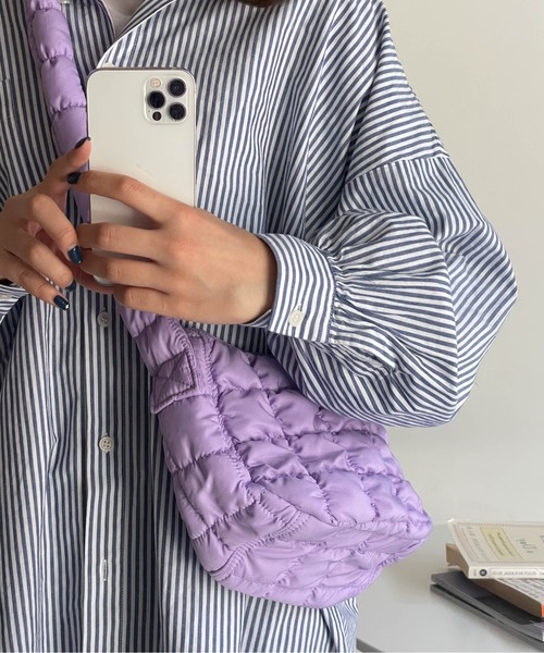 WEGO（ウィゴー）の「WEGO/キルティングミニショルダーバッグ（ショルダーバッグ・レディース・ホワイト/ブラック/ベージュ/ライトパープル・FREE）」の10枚目の写真