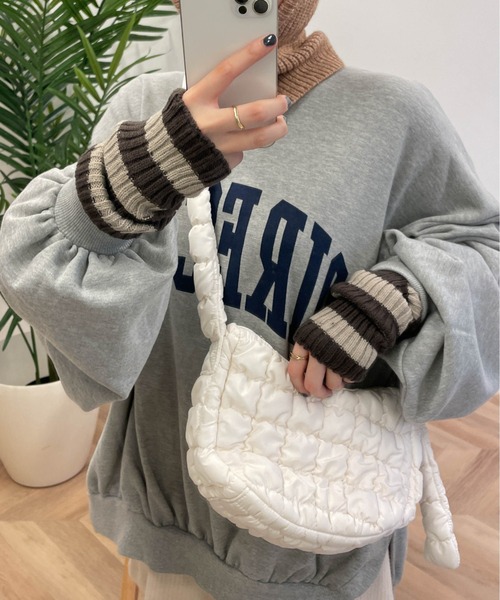 WEGO（ウィゴー）の「WEGO/キルティングミニショルダーバッグ（ショルダーバッグ・レディース・ホワイト/ブラック/ベージュ/ライトパープル・FREE）」の12枚目の写真