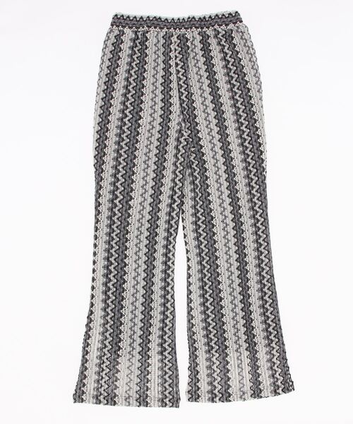 Samansa Mos2 blue（サマンサモスモスブルー）の「マルチストライプニットパンツ（その他パンツ・レディース・ブラック/ブラウン/グレー・ﾌﾘ-）」の5枚目の写真