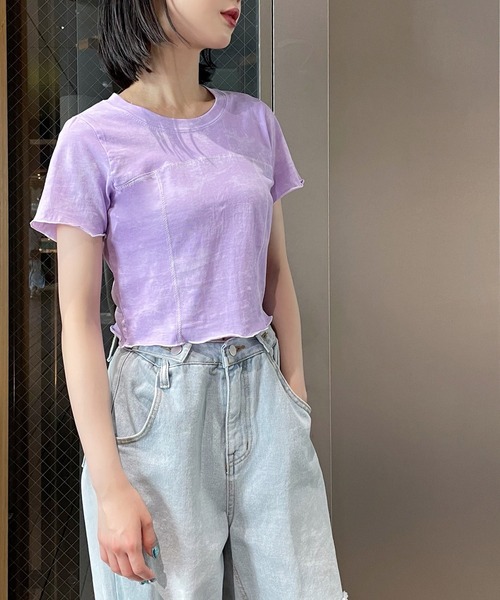 Figments(フィグメンツ)の「タイダイピチT(Tシャツ/カットソー・レディース・パープル/スミクロ・FREE)」の1枚目の写真