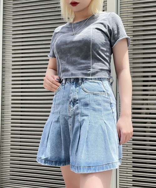 Figments(フィグメンツ)の「タイダイピチT(Tシャツ/カットソー・レディース・パープル/スミクロ・FREE)」の2枚目の写真