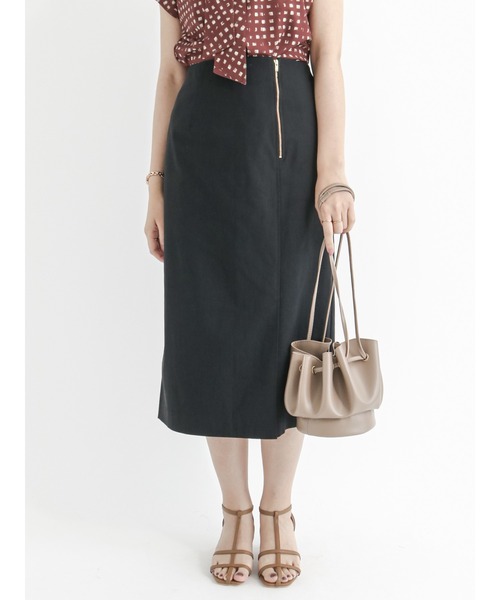 Te chichi（テチチ）の「ラップ風ジップタイトスカート（スカート・レディース・ブラック/ブラウン/イエロー・SMALL/MEDIUM）」の2枚目の写真