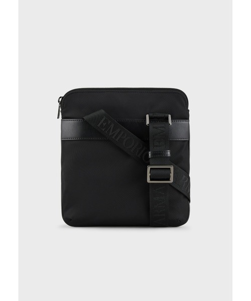 ★ EMPORIO ARMANI ★ リサイクルナイロン ショルダーバッグ EMPORIO ARMANI]ショルダーバッグ 再生ナイロン ブラック