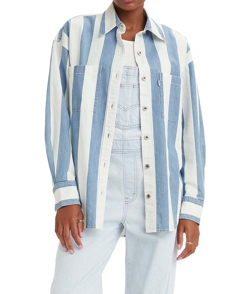 Levi's（リーバイス）の「Levi's/リーバイス SILVERTAB ルーズフィット シャツ インディゴ PATTERN（シャツ/ブラウス・レディース・マルチ・M/XS/S）」の6枚目の写真