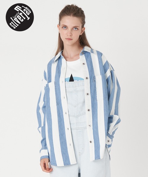 Levi's（リーバイス）の「Levi's/リーバイス SILVERTAB ルーズフィット シャツ インディゴ PATTERN（シャツ/ブラウス・レディース・マルチ・M/XS/S）」の14枚目の写真