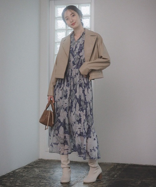 Andemiu（アンデミュウ）の「Ｆレザーライダースジャケット299725（ライダースジャケット・レディース・ブラック/ベージュ/グレー・FREE）」の11枚目の写真