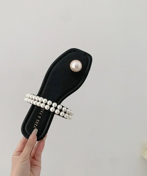 LAC-VERT(ラック・ヴェール)の「パールつっかけサンダル(サンダル・レディース・ブラック/アイボリー・S/M/L)」の18枚目の写真