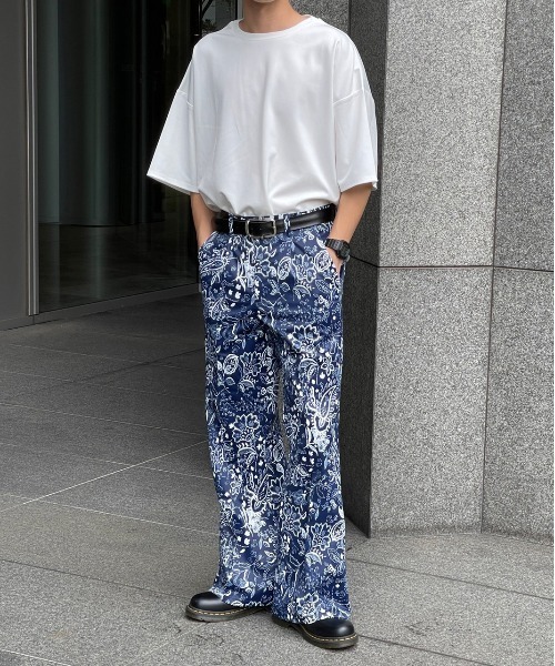 kutir(クティール)の「ペイズリーセミフレアパンツ(スラックス・メンズ・ホワイト/ブラック/ネイビー・SMALL/MEDIUM/LARGE)」の20枚目の写真