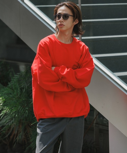 GILDAN（ギルダン）の「GILDAN/ギルダン USAオーバーサイズ ロングスリーブプルオーバークルーネックスウェット  無地トレーナー 裏起毛 ユニセックス（スウェット・メンズ・ホワイト/レッド/グレー/ブラック/ネイビー/ライトブルー/オリーブ/サンドベージュ/グリーン/パープル/マルーン/ライトピンク/チャコール/ロイヤルブルー/オレンジ/インディゴブルー/ライム/ゴールド/ダークブラウン/アッシュグレー・L/XL/2XL/S/M）」の22枚目の写真