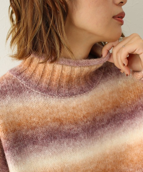 Social GIRL（ソーシャルガール）の「クロップドグラデーションミックスカラーニット（ニット/セーター・レディース・オレンジ/パープル/イエロー/グリーン・M）」の18枚目の写真