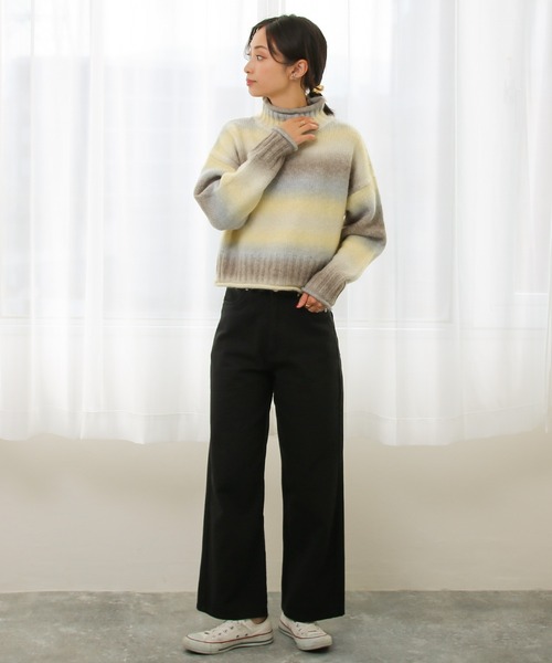 Social GIRL（ソーシャルガール）の「クロップドグラデーションミックスカラーニット（ニット/セーター・レディース・オレンジ/パープル/イエロー/グリーン・M）」の13枚目の写真